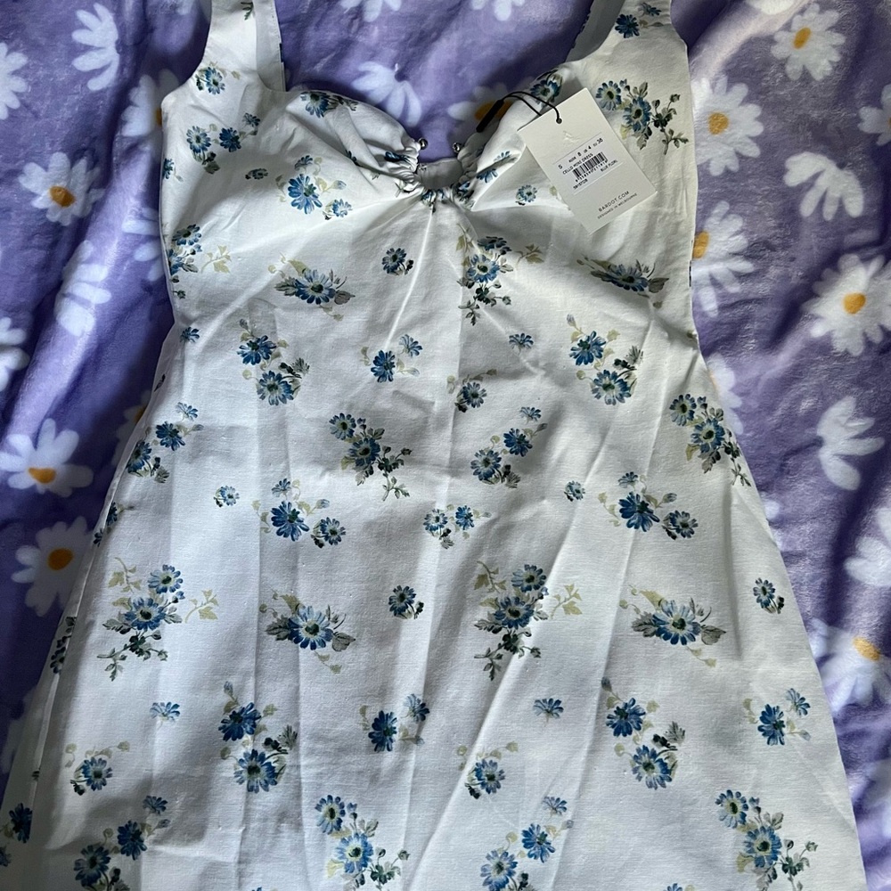 Bardot Blue Floral Cello Mini Dress - Picture 2 of 4